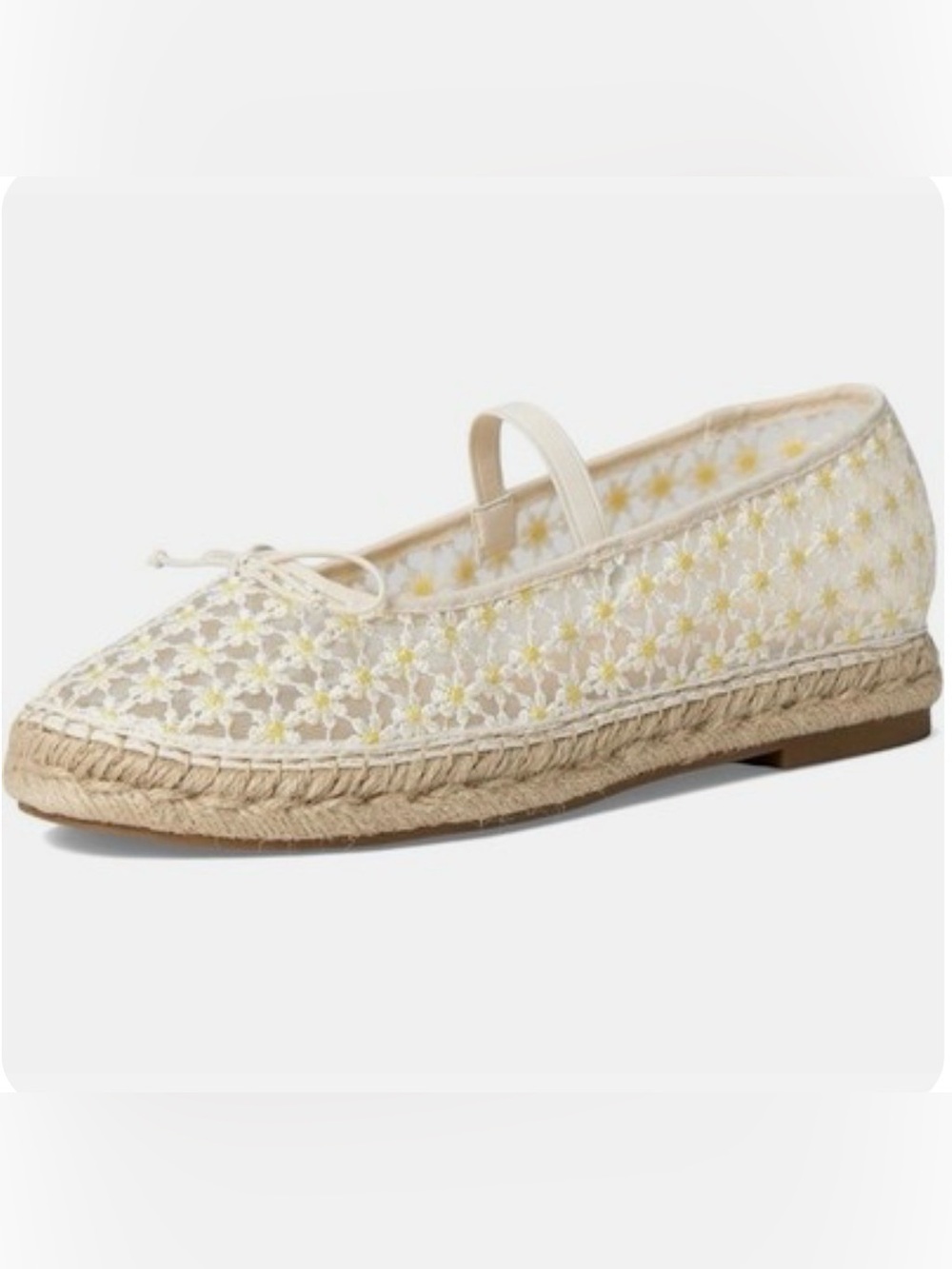 madden girl cass ballet flat white floral mesh new